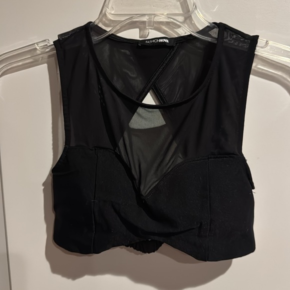 Fashion Nova Crop Top - Black Sz small - Picture 3 of 5